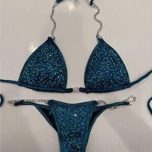 Sparkling Teal Bikini Competition Suit